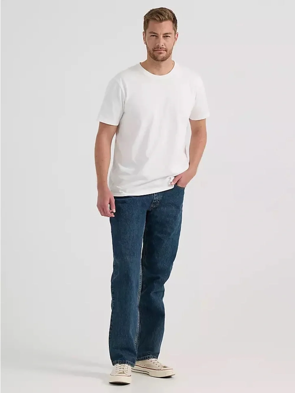 Lee Relaxed Fit Jeans 38x34 Mens Straight Leg Blue Denim Classic